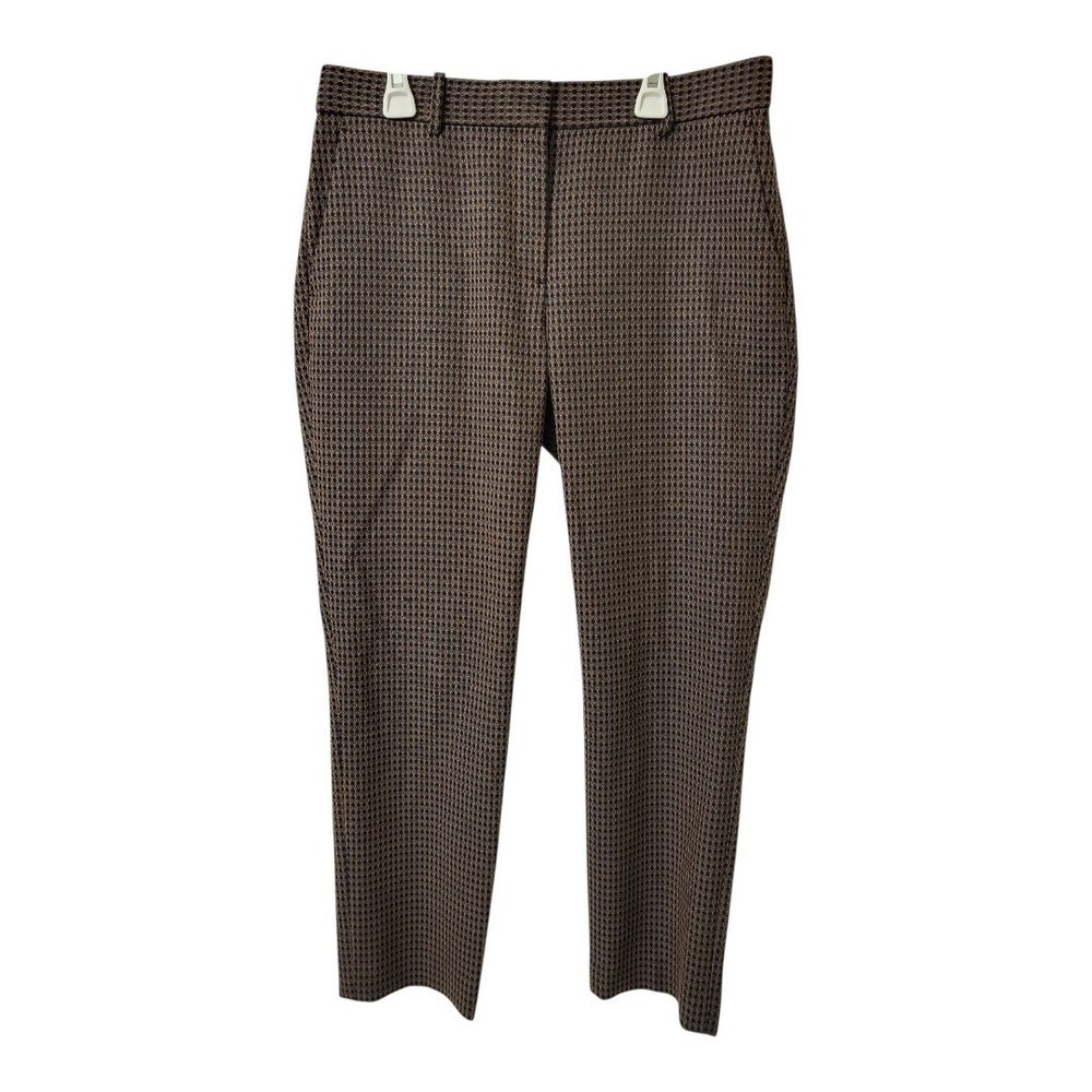 💕THEORY Cropped Treeca Pants Dot‎ Jacquard print brown blue multi Size 6